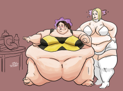 idle-minded-sucks:  Stupid Quickie: Bountiful Pryde by Idle-Minded    Ugh, I can’t think of a better title.If I ever get around to making an X-Fats comic it will likely be based around the idea that Emma Frost is fat and her twisted vanity is why everyone