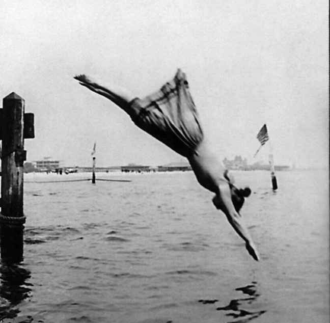 Woman diving from a pier, 1892