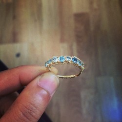 michelle-oh:  Just another photo of the 18ct #gold #Anemone half #eternity #ring with #aquamarines which I handed over to the customer today, isn’t she stunning!