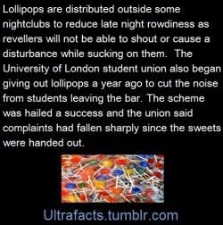 leighalanna:  bonifidebaritone:thisismyblogyo:ultrafacts:SourceFollow Ultrafacts for more facts  Here, put this candy in your annoying mouth and shut up.   They’re like adult pacifiers  i suspect this will be professionally useful to my colleagues.