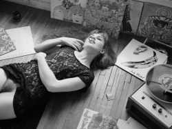 formerlyuncredited:  Nettie Harris smoking, listening vinyl records… photographed by Kelly Segre 