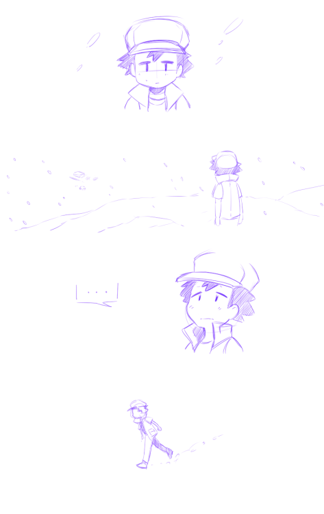 empearts: I don’t remember if I posted those The general idea is that Game Red finally wanted to go home but he ends in Pokespe universe (Ya know all this folklore about crossing dimensions in tunnels? Like Chihiro? Something similar happened here) And