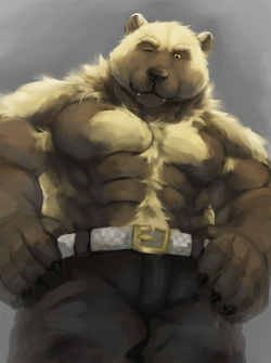 ralphthefeline:Someone said they haven’t seen wolverine done here, hence the a buff wolverine guy~! They are such ferocious looking animals~! and hairy =w=