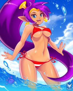 foxilumi:  Our half-hero half-genie Shantae. :DNSFW version in: https://www.patreon.com/Foxilumi