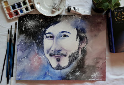 amazedphill:  listen idk what the hell makes @markiplier‘s face so freaking hard to paint but gOD DAMN its impossible jesus christ this i lost five years of my life doing this, i wasted so much paper i want to screami finally managed to make a decent