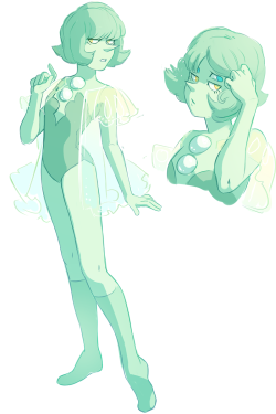 awyadraws:  sketches for a blue pearl/yellow pearl fusion! 