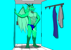 Seems the changing room&rsquo;s in need of a cleaning but till they arrive, this dragon&rsquo;s gonna have some fun