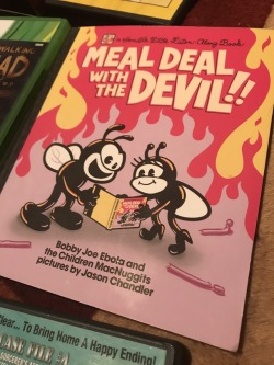 pan-pizza:  Noe of Villanous Productions sent me a whole bunch of DVDs and stuff. Also a 1TB hardrive with Song of the South.This Meal Deal with the Devil reminds me of CupheadSend me studd to my PO Box