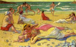 chasingtailfeathers:  Maurice Denis (1870-1943) Games in the Sand (also known as Beach with Fighters) 