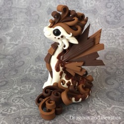 chibidragons:  Chocolate dragon is finished, and I am so in love! Based off original contest design by Melissa McLeodI want her to stay here forever, but honestly she makes me hungry!😅 by Dragons &amp; Beasties wh