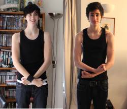 jammi-dodger:  jammi-dodger:  Muscle difference between pre-t and 1 year on T  Thought I’d add an updated version, I’m now around 3 years on T 