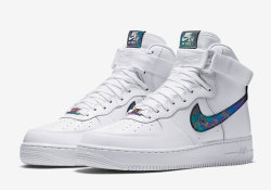 airville:  The Nike Air Force One Gets Hints Of Iridescent   AIR FORCE ONE HIGH LV8 “IRIDESCENT”Color: Deep Pewter/White-PorpoiseRelease Date: N/APrice: N/AWe’ve seen the Nike Air Force rock iridescent before with them being covered by it, but