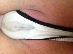 dripping-wet-pussies:  fuckyeahrealgirlsinsexylingerie:  My babyâ€™s wet panties. Such a horny little slut for me. ;)  She needs it badâ€¦  Oh boy that is one delicious and moist looking pussy! I love it when you get wet panty patches like this one -