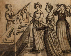 ironinomicon: an early modern dildo shop from the frontispiece to the school of venus, or the ladies delight, reduced into rules of practice, a sex manual printed in 1680  My birthday was this week, so in celebration have this piece of absolutely delightf