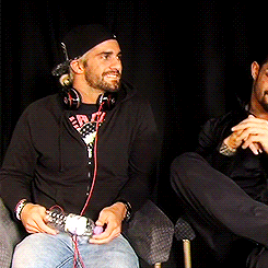 douglas-leon-michael:  Why is Seth biting his lip whilst staring at Dean? Is something going on between the two? 