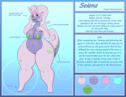 neronovasart: Selena Ref Sheet It is about time I started making ref sheet for my character. I decided to start off with Selena since I’ve been meaning to do a redesign for her, and here she is in all her gooey glory. More will come.  &lt;3 &lt;3 &lt;3