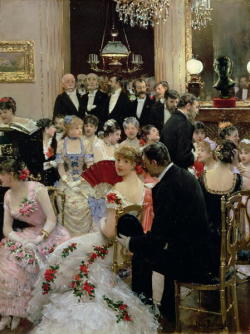poboh:  The Soiree, 1880, Jean Beraud. French Painter, born in Russia (1849 - 1935) 