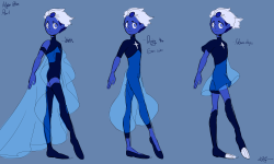 purpleorange:  Gemsona references :) Night blue pearl’s weapon is a pole, but it could shift into ribbon