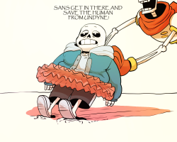 themcnobody:  Papyrus went to get back up, but back up failed him. The conclusion to the Tutu and Bandanna battle against Undyne. Part 1 Part 2 