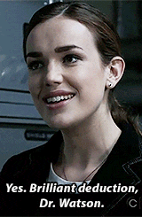 gazebothief:  Jemma Simmons: “Yes. Brilliant deduction, Dr. Watson.” Leo Fitz: “I’ve always pictured you as Watson.” Agents of S.H.I.E.L.D. Season 1, Episode 16 - End of the Beginning 