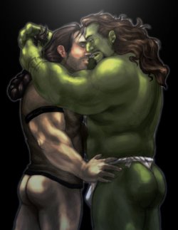 orclove:  I’ve seen a few people who have talked about CaptainGerBear, and though some folks feel like the newness of his work has worn off, I still love his artwork.  I’ve always been a swooning pup when it comes to musclebears, orcs, and other