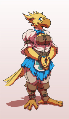 tzar-volver:  busty chocobo lady character I plan on doing something with. don’t have a name for her 