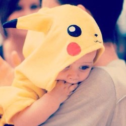 I never wanted to have children until I saw this picture. Omg so beautiful/cute/adorable! #cute #baby #Pikachu #adorable #cuddles #omg #socuteicoulddie