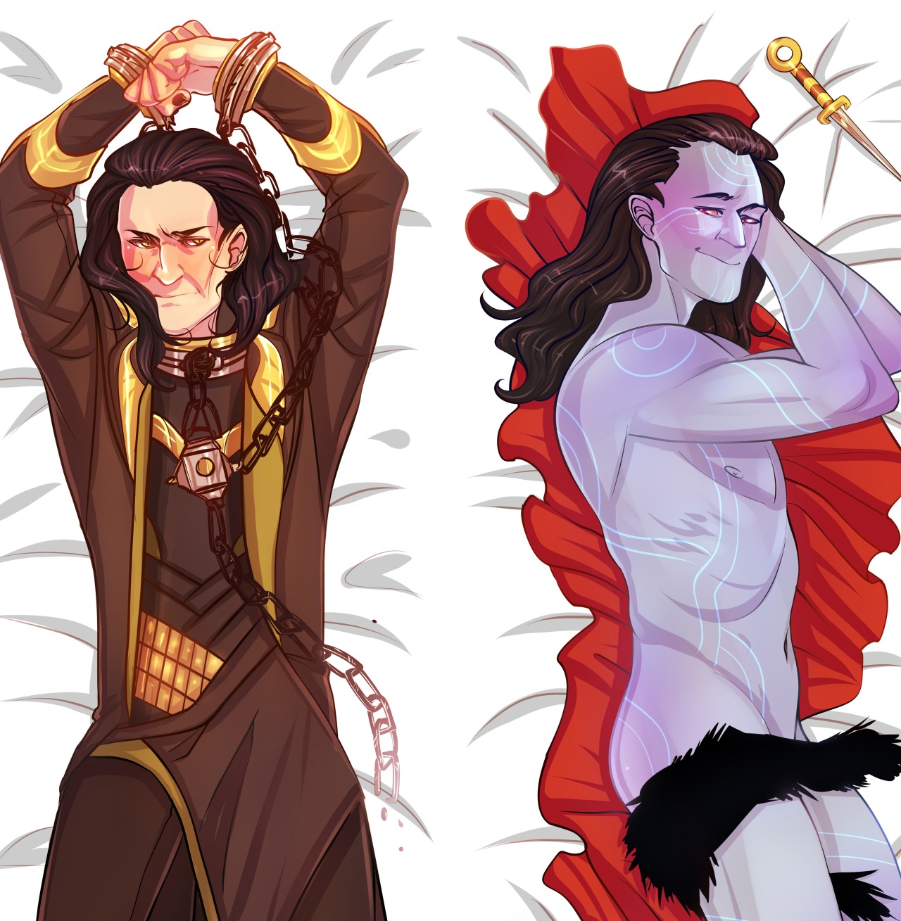 New Loki body pillow commissions through mrhiddles Loki