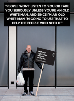 goldstarprivilege:  muchymozzarella:  afunnyfeminist:  ghastderp:  i love sir patrick stewart more with each passing day.  See, guys. This is how you do it. Notice the words “Not all men are like that” are never spoken.  He knows men are like that