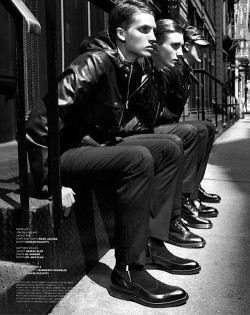l-homme-que-je-suis:  RJ King &amp; CJ Hancock &amp; Lowell Tautchin &amp; Matthew Cadigan Lensed in “The Leather Man” Lensed by Kai Z Feng and Styled by Tom Van Dorpe for V Man September 2011 