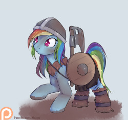 alasou:Your trusty Viking, Rainbow Dash I recently learned that vikings didn’t have horns on their helmets. This is an old myth! drawn for patreon the 26-01-2016=3