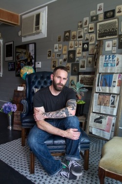 megadaddyissues:  Everything about this man is sexy: his shoes, beard, tats, decor and style. I’d happily serve him and make his happiness and desires my sole priority in life. He’d lack for nothing. It would be an honor to carry his seed, which I