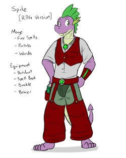 Spike - RPG Version Spike is an intermediate level mage, or more accurately an anti-mage, bolstered by his own natural affinity for magic and his resistance to it.  His offensive spells are fire based, being a dragon and all, but have magic nullifying