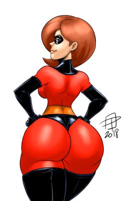 callmepo: Speed colouring and shading of my previous speed ink of Helen Parr.  KO-FI / TWITTER 