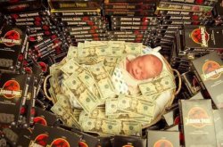 indezaisive-wordsmith:  nefertiti–edgeskinky:  chaos-and-cookies:  baptisms:  i don’t think i’ve ever seen a picture that raises so many questions before in my life  Reblog the jurassic park vhs money baby for good luck and wealth in 2016!!!  I