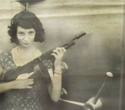 ocelott:  Madam Moll, Gangster from The Late 20’s with her M1928 Thompson in front of a bank safe she just robbed  