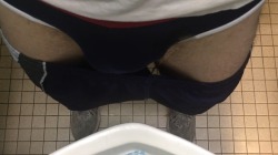somewetguy: At the gym, I let flow while standing at the urinal. Piss puddle evidence of my accident included. 