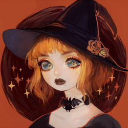 cynischism: occasionally i go down a  makeup tutorial rabbit hole on youtube, especially around halloween.  this is the first time ive been so inspired that i had to paint it, tho!  ♥ the look is by anzujaamu !   