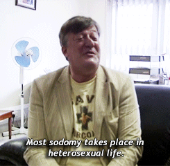 okellyjaneo:  stayfuckingcold:  yeahnobutreally:  stupidfuckingquestions:  Stephen Fry interviewing Simon Lokodo, Uganda’s Minister for “Ethics and Integrity”   ENGAGE  Stephen Fry is the fucking man.  People NEED to watch “Stephen Fry: Out