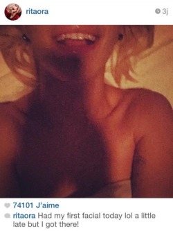 cumloadaftercumload:  Welcome to the party Rita Ora and thanks for sharing with the world!  Such a good little famous cum puppet.