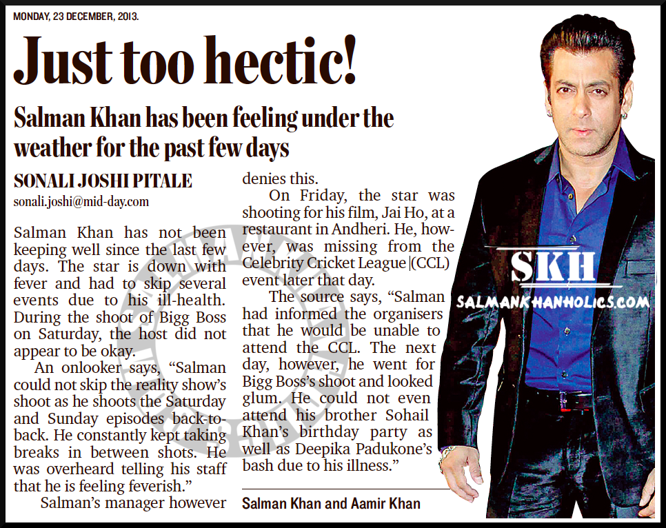 khan - ★ Just too hectic ! Salman Khan has been feeling under the weather for the past few days... Tumblr_my8bazodGf1qctnzso2_1280