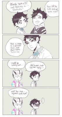 mookie000: sometimes I wonder how someone as pretty as Akaashi ends up with such a goofy looking dude  