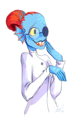 laceymod:  What if Undyne and Alphys switched personalities?:0 Doctor Undyne and Alphys the Alpha (?)   why do I feel this is more correct then what we got? @ 3@ &lt;3