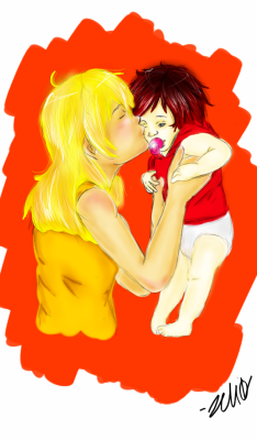 &ldquo;Hey there little sis..&rdquo; *chu~* So people wanted Yang holding her little baby sister Ruby and I wanted it to because, justJust look at them