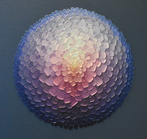 itscolossal: Gradients of Thick Petals by Artist Joshua Davison Are Layered Precisely with a Palette Knife