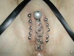 lipstickissmeared:  I would like to know how that clit shield is held in place but I can’t figure it out.