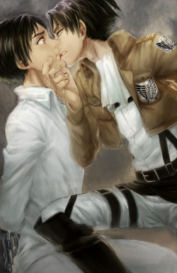 ereri-is-in-the-air:            Original:  ❀  by  米特 [with permission from artist to repost] Please do not remove source :)           