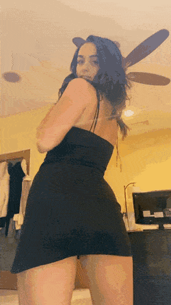 Twerking in my tight dress and showing you a peek of my booty [OC]