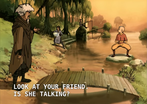 lesbians4sokka: jeong jeong has not exchanged a single word with sokka. all sokka’s done this whole time is fish quietly in the background. i think jeong jeong just hates teenage boys as a rule 