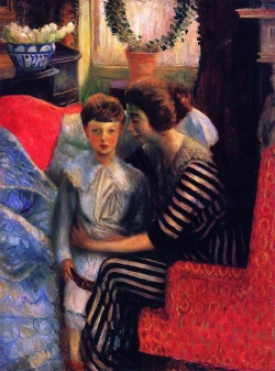 William Glackens (Philadelphia 1870 - Westport 1938); The Artist’s Wife and Son, 1911; oil on canvas, 91.4 x 121.9 cm; Snite Museum of Art, South Bend